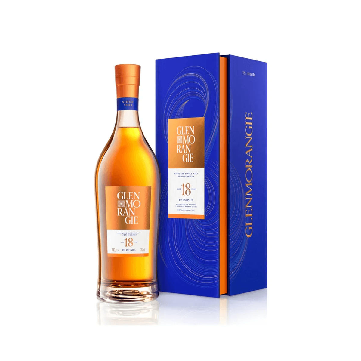 GLENMORANGIE SINGLE MALT WHISKY 18 ANI EXTREMLY RARE 0.7L - Nitela