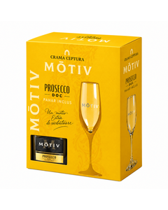Motiv Prosecco DOC Extra Dry cutie cu pahar cadou 0.75L