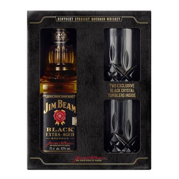 Jim Beam Whiskey Black 0.7L 2 Pahare