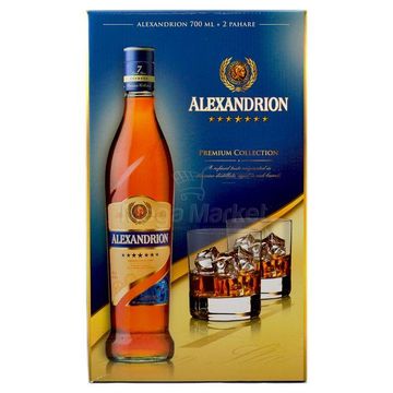 Alexandrion Brandy 7 Stele 0.7L 2 Pahare