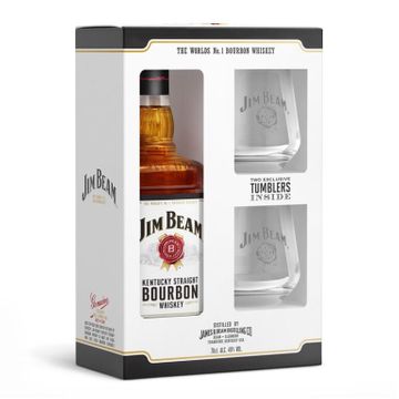 Jim Beam Whiskey White 0.7L 2 Pahare
