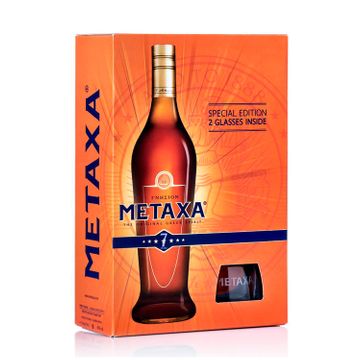 Metaxa Brandy 7 Stele 0.7L 2 Pahare