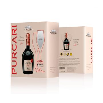 Cuvée de Purcari Vin Spumant Rose Brut 2 Pahare Cadou 0.75L