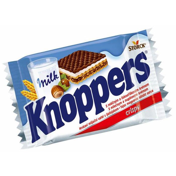 Napolitane Knoppers cu lapte si alune de padure 25 gr