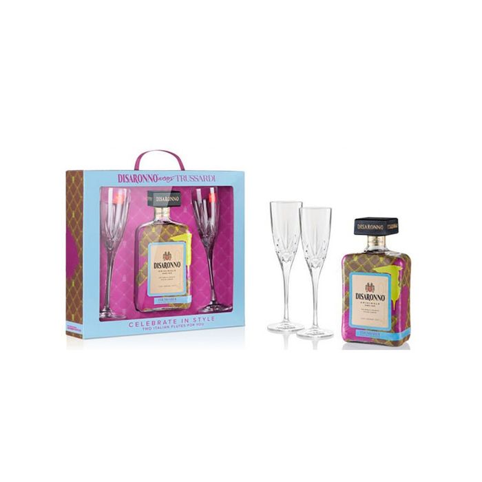 Disaronno Trussardi Lichior 0.7L 2 Pahare