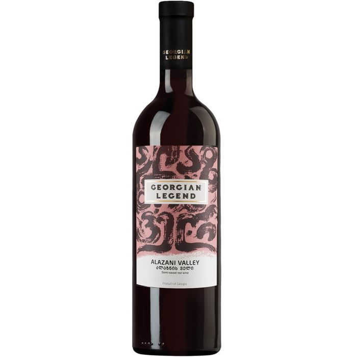 Georgian Legend Alazani Valley Vin Rosu Demidulce 0.75L+ Tirbuson Profesional