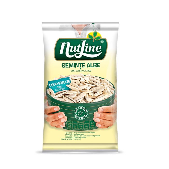 Nutline Seminte Floarea Soarelui Albe Usor Sarate 5 Bucati X 100GR
