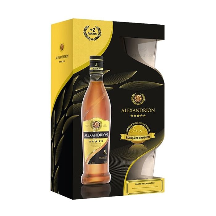 Alexandrion Brandy 5 Stele 2 Pahare 0.7L Alexandrion Brandy 5 Stele 2 Pahare 0.7L