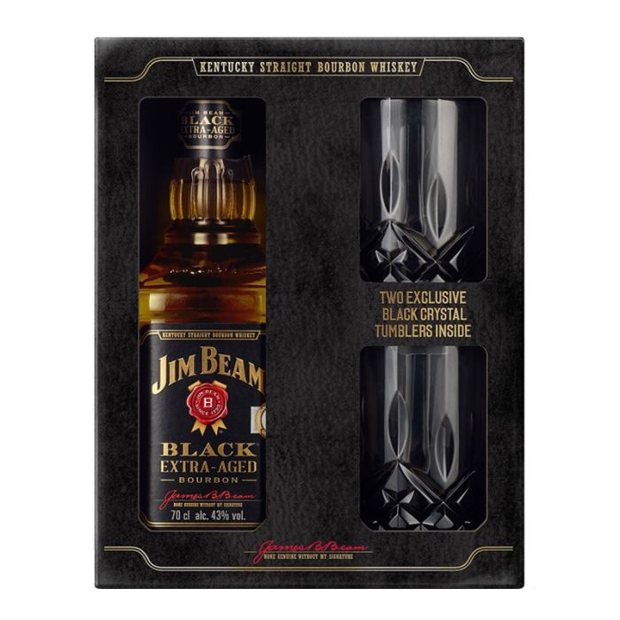Jim Beam Whiskey Black 0.7L 2 Pahare