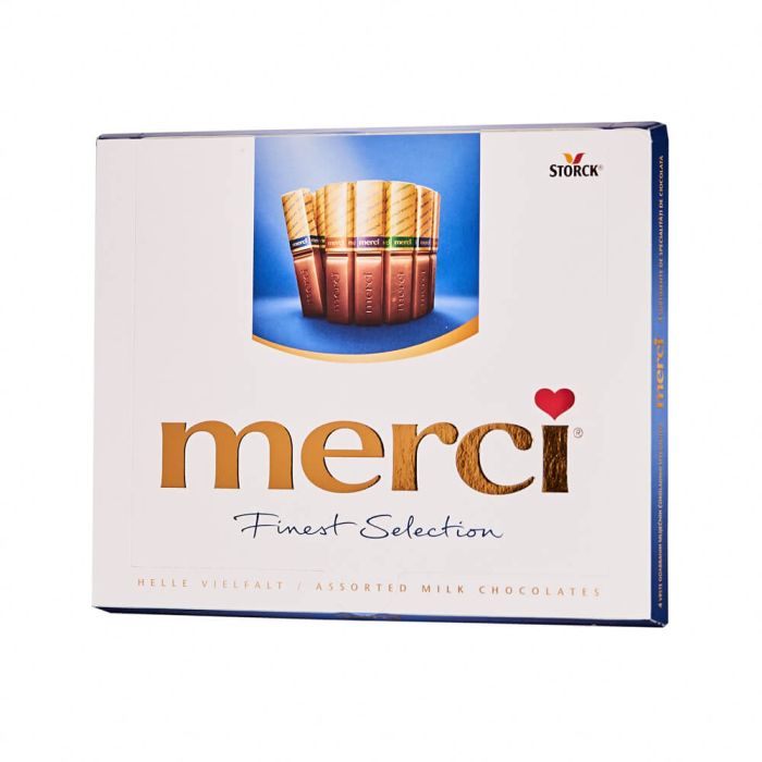 Praline de ciocolata Merci albastru 250 gr Praline de ciocolata Merci albastru 250 gr