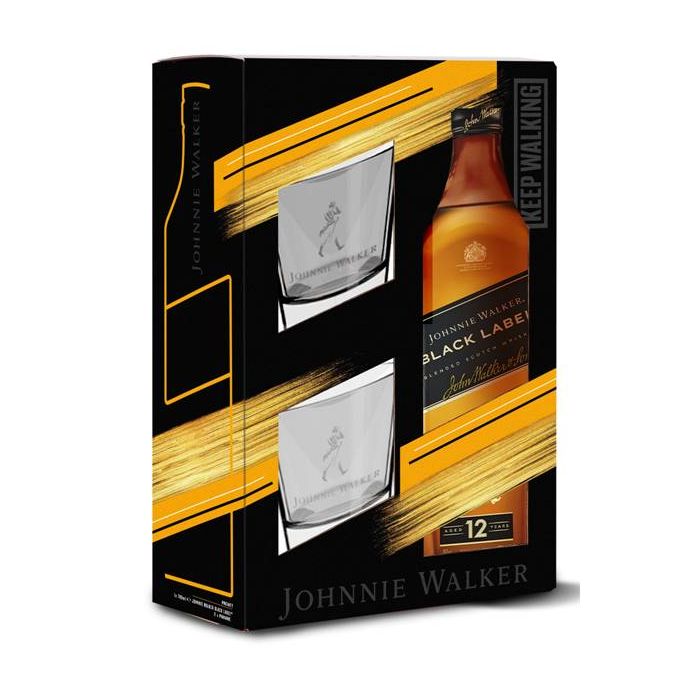 Johnnie Walker Whisky Black Label 0.7L 2 Pahare Johnnie Walker Whisky Black Label 0.7L 2 Pahare