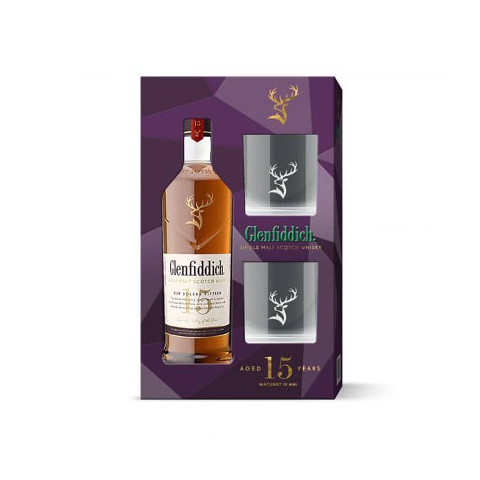 Glenfiddich 15YO Single Malt 0.7L 2 Pahare Glenfiddich 15YO Single Malt 0.7L 2 Pahare