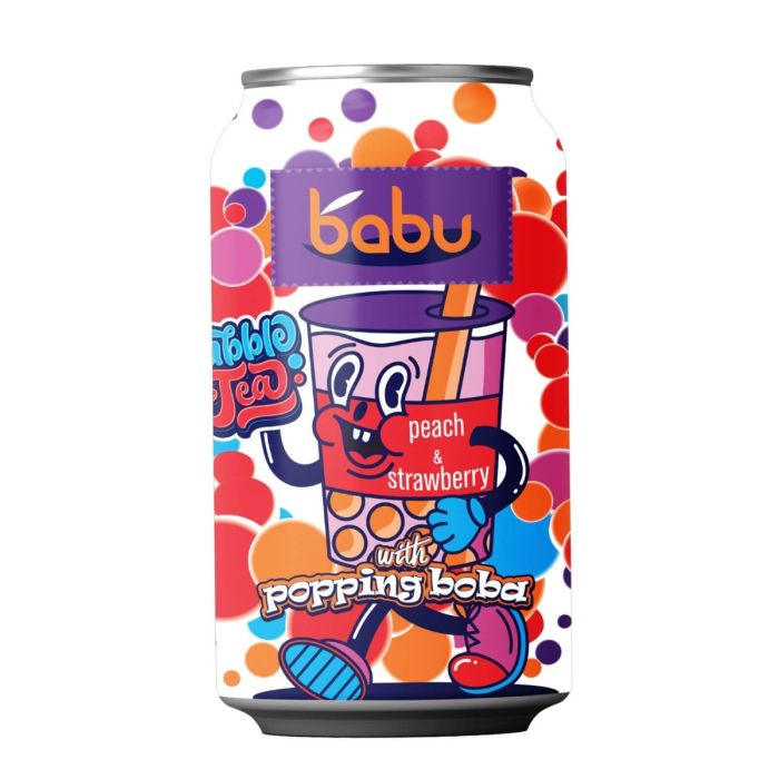 Babu Bubble Tea Mix Peach and Strawberry 4 Bucati X 0.315L