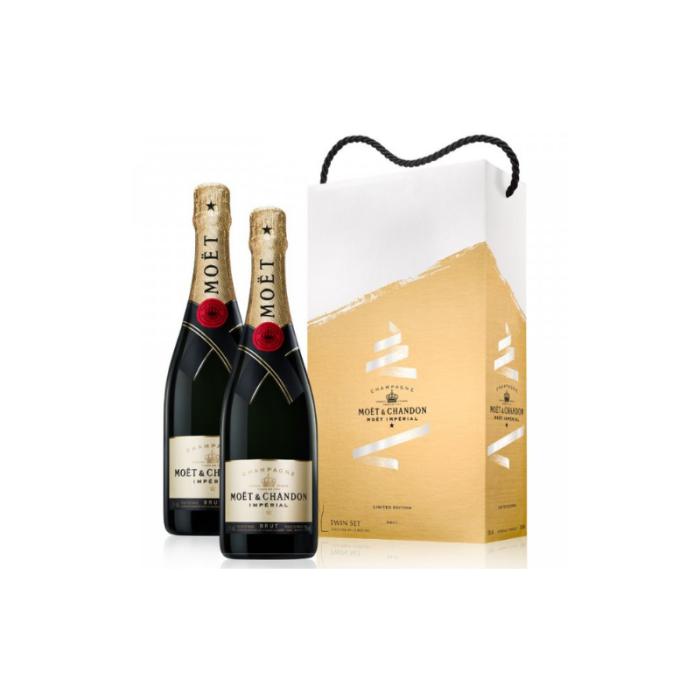 Moet & Chandon Sampanie Brut Imperial + Cutie Cadou 2 x 0.75L Moet & Chandon Sampanie Brut Imperial + Cutie Cadou 2 x 0.75L