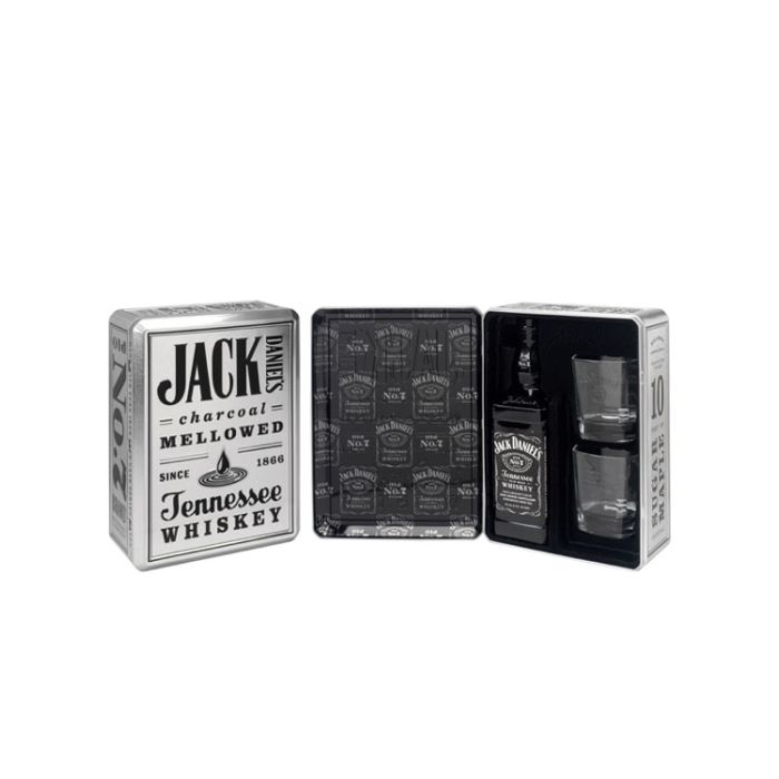 Jack Daniel's Whisky 0.7L Metal Box 2 Pahare Jack Daniel's Whisky 0.7L Metal Box 2 Pahare