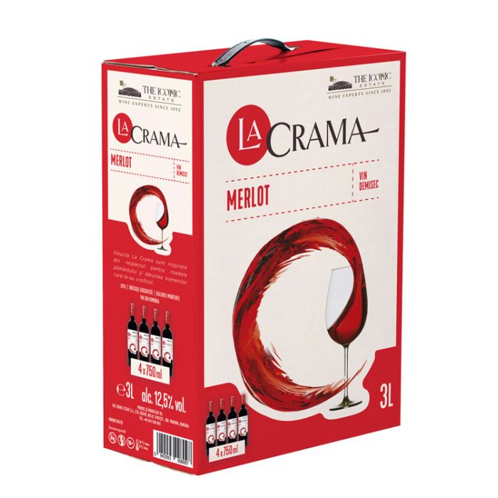 La Crama Vin Rosu Merlot BIB 3L