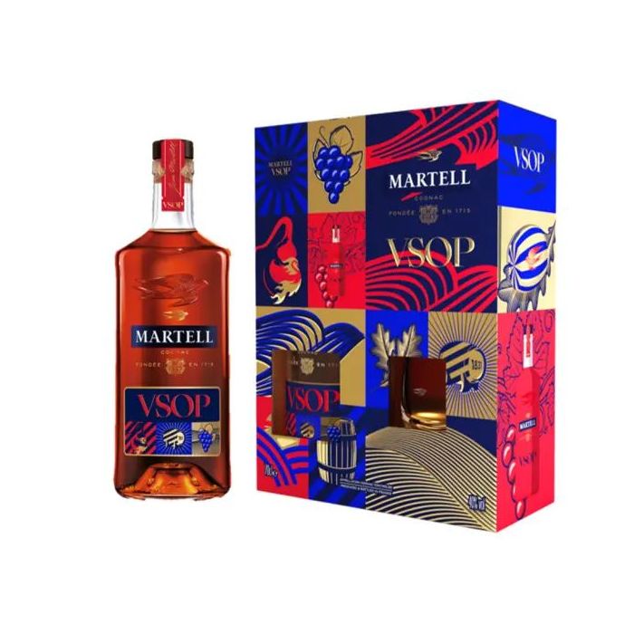 Martell cognac VSOP 0.7L 2 pahare
