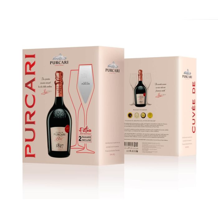 Cuvée de Purcari Vin Spumant Rose Brut 2 Pahare Cadou 0.75L