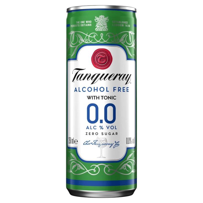 Tanqueray Gin Tonic 0% 4 Bucati X 0.25L Tanqueray Gin Tonic 0% 4 Bucati X 0.25L