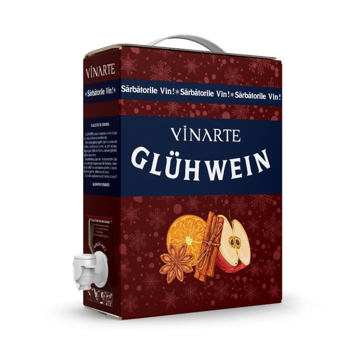 Vinarte Gluhwein bautura aromatizata pe baza de  Vin Rosu pentru Fiert BIB 3L